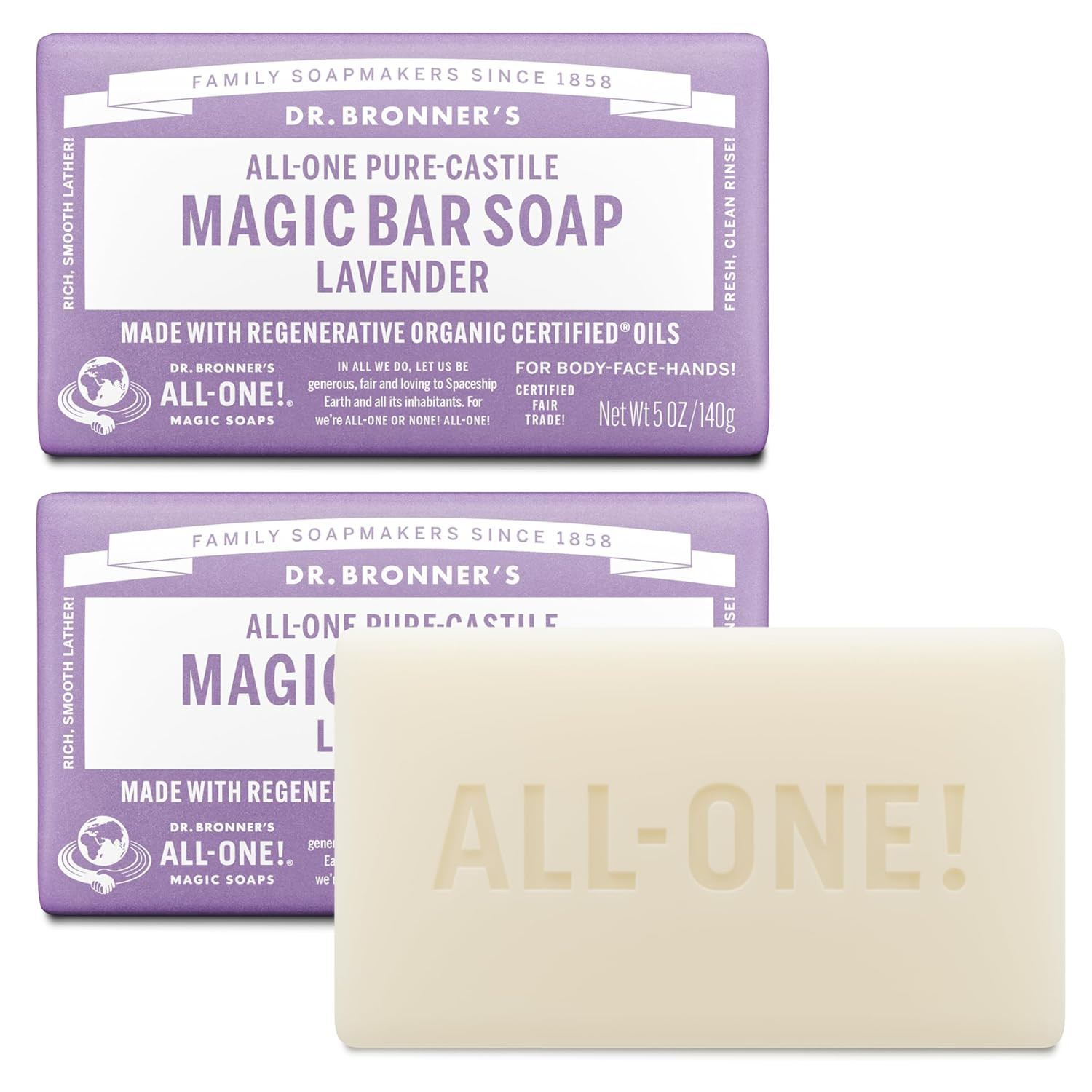 Dr. Bronner’S Pure-Castile Magic Bar Soap – Made with Regenerative Organic Certi
