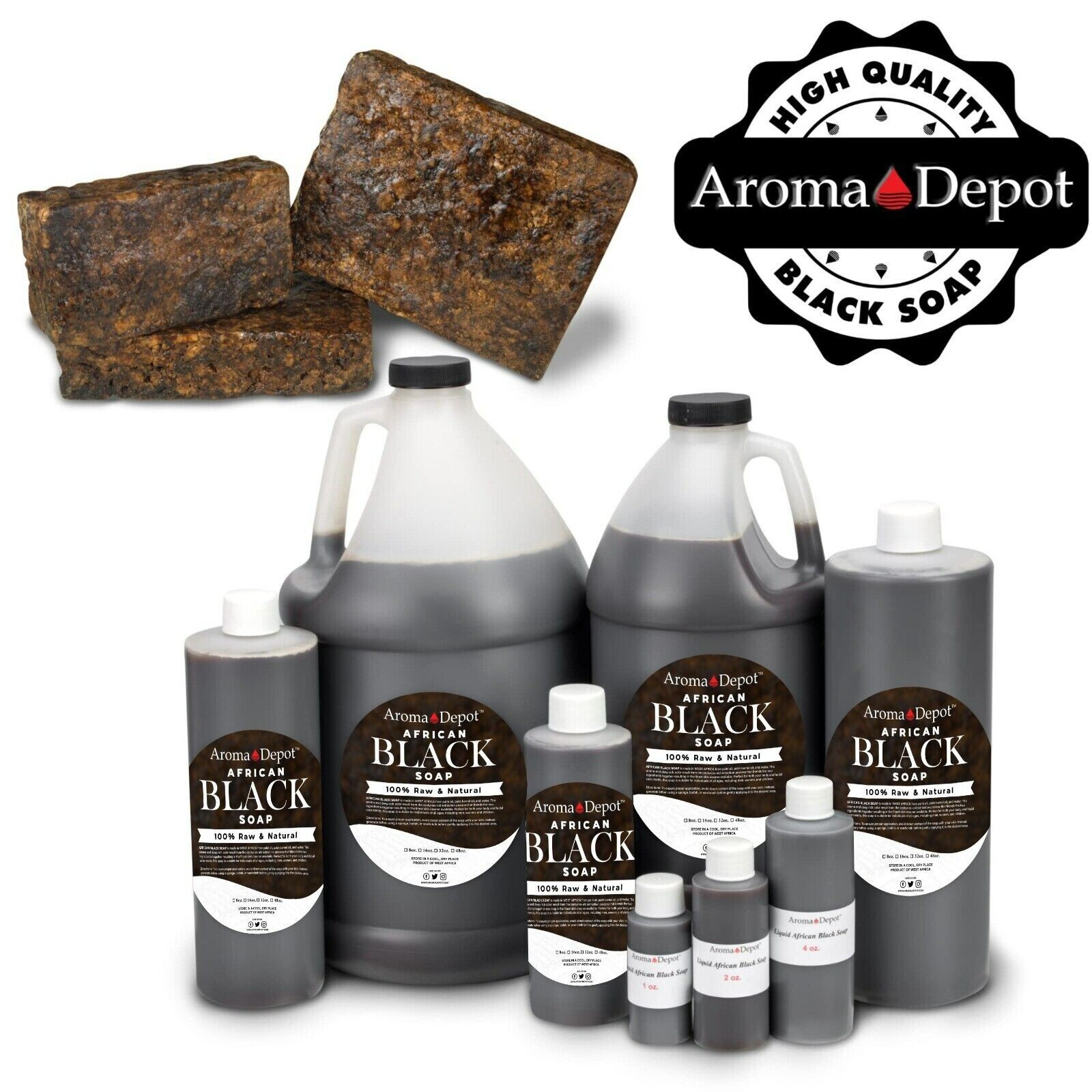 Black Soap Liquid Gallon African Soap Natural Wash Face Body Hair Raw Shampoo