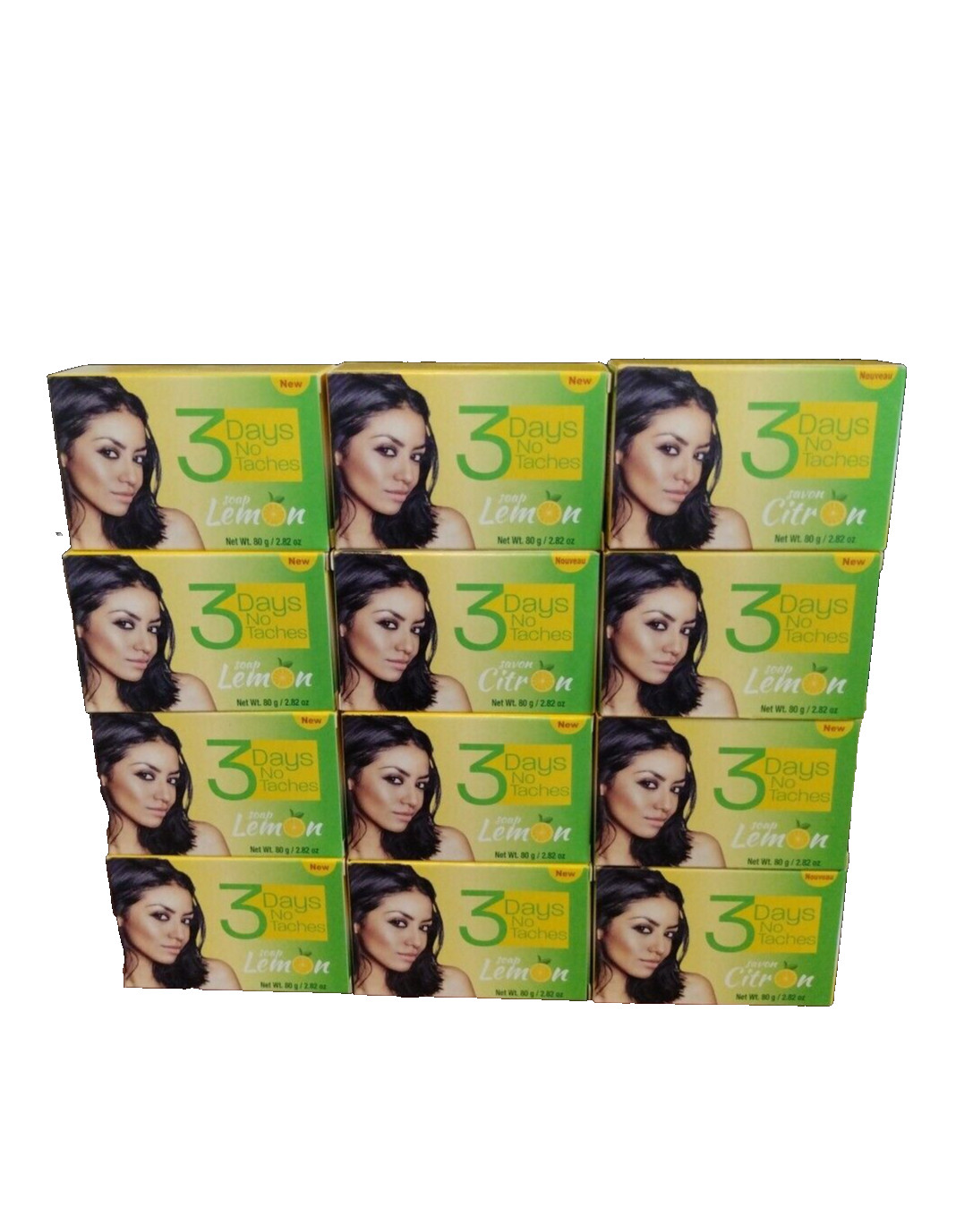 3 Days No Taches Bar Soap Lemon 80g / 2.82 oz Pack of 12
