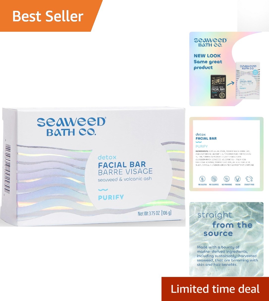 Exfoliating Purify Facial Bar Soap, 3.75 oz – Sustainably Harvested Ingredients