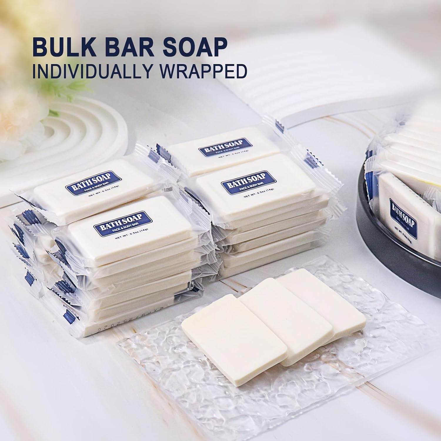 50 Pack Mini Bar Soap – Individually Wrapped Travel Size Toiletries for Hotels