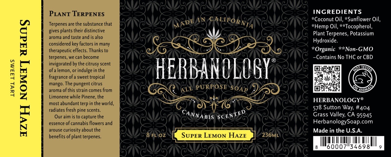Herbanology 1 Gallon Super Lemon Haze Organic Liquid Castile All Purpose Soap
