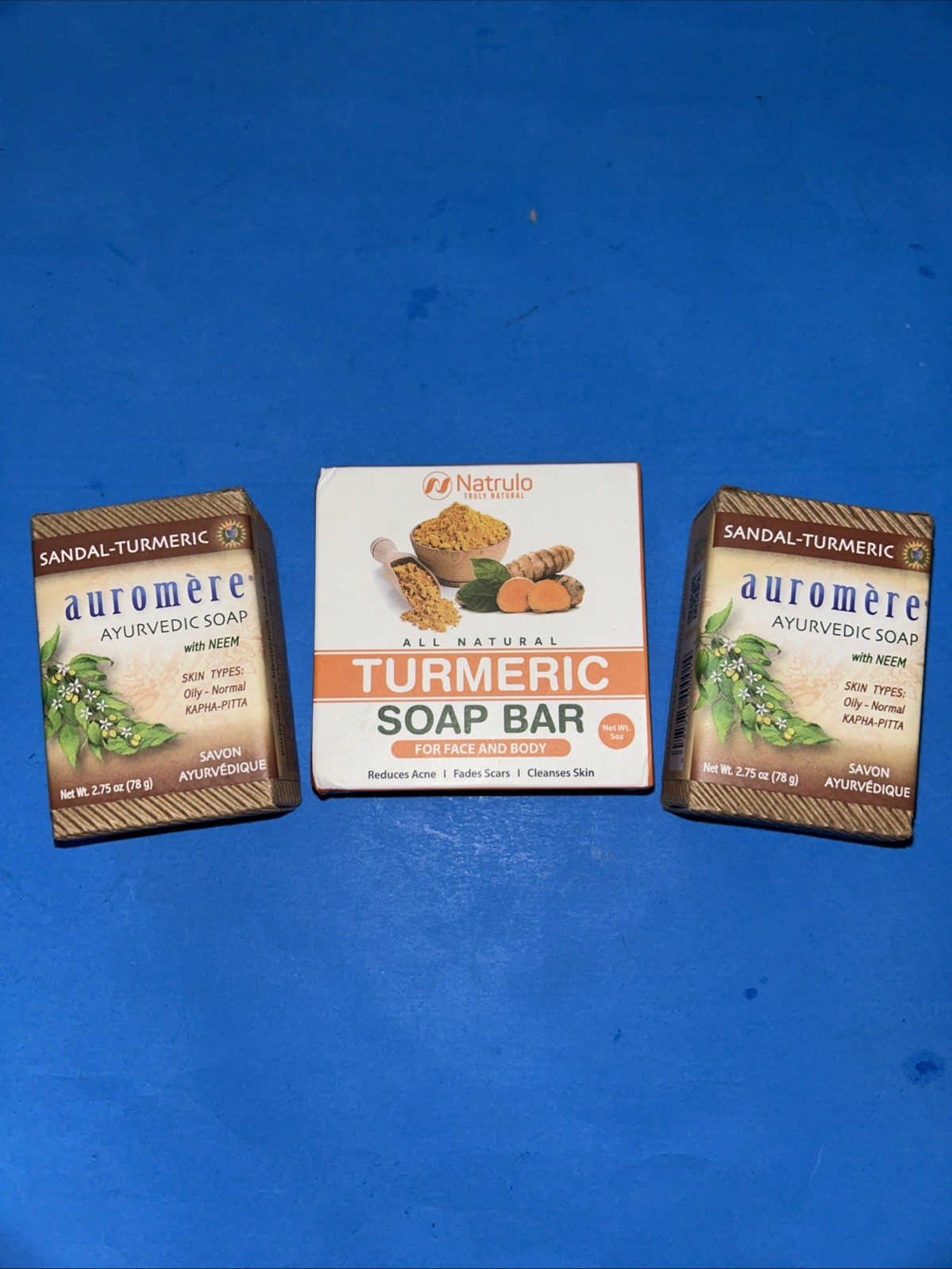 Lot 3 Natrulo & auromere Tumeric Soap Bars (11980)