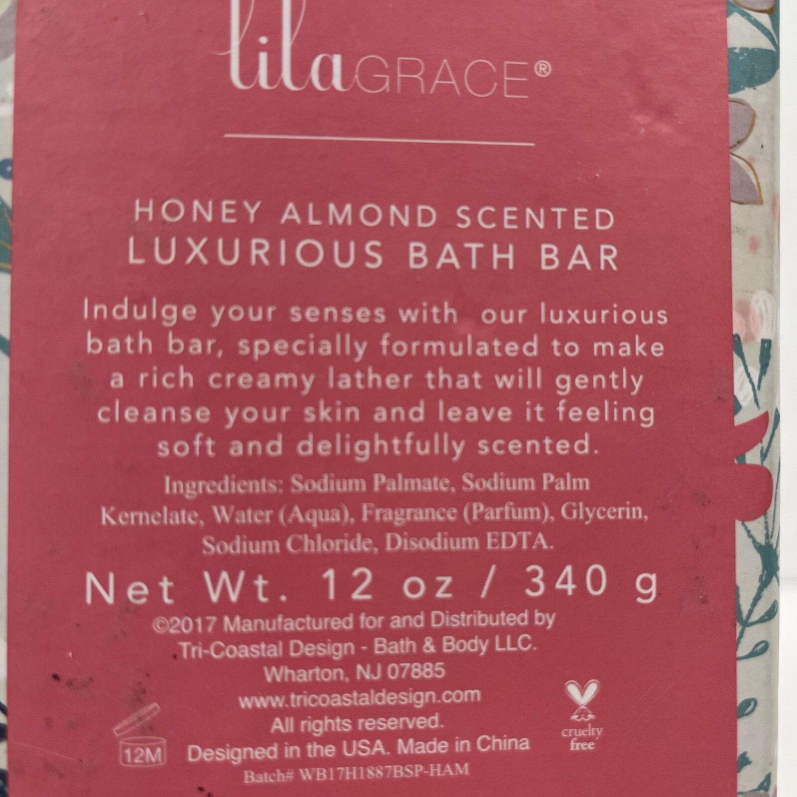 Lila Grace Bath Bar Soap Honey Almond Scented Luxurious 12 oz Best Day Ever