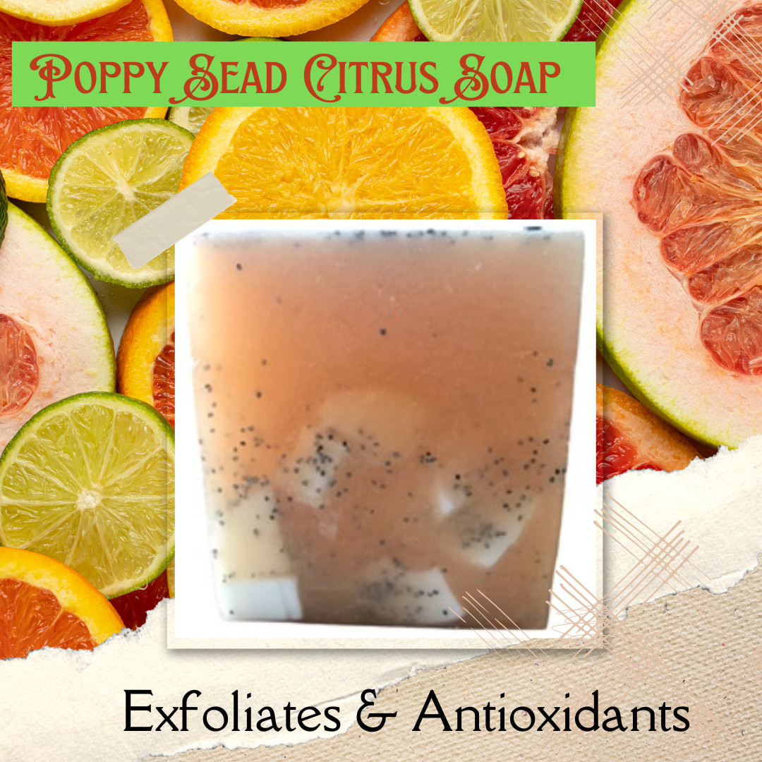 Handmade Poppy Seed Citrus Soap.