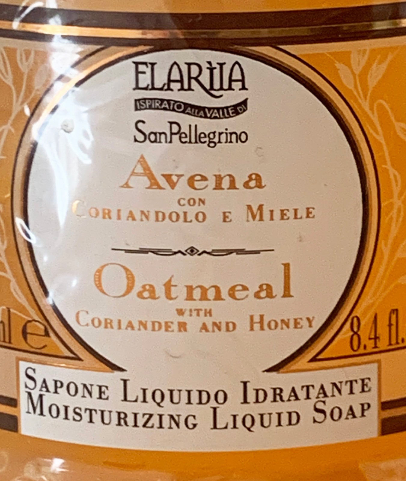 Elariia Avena Oatmeal Moisturizing w/Coriander Liquid Soap 8.4 oz New & Sealed