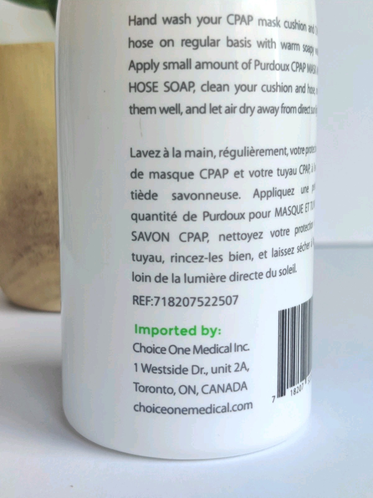 Purdoux CPAP Mask & Hose Soap with Green Tea & Mint – 250mL – SEALED NEW