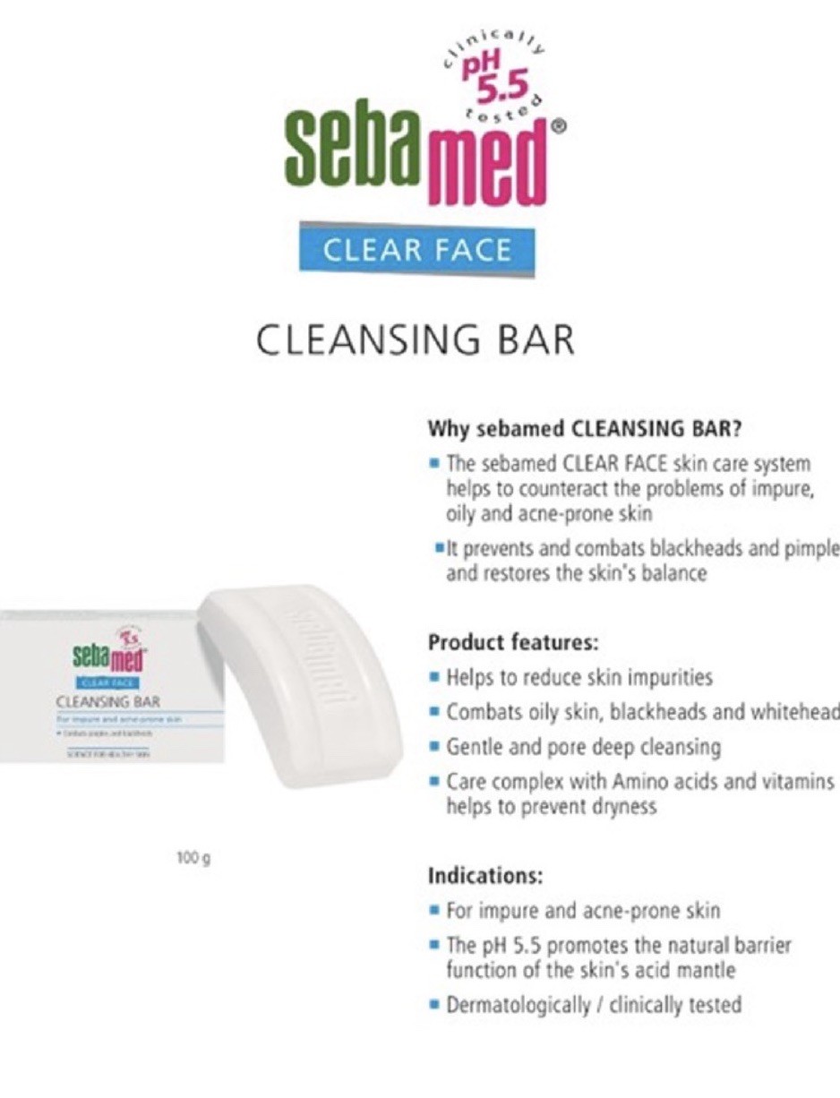Sebamed Facial Soap For Impure & Acne Prone Skin – 100 gm-3.53 oz Combat Pimples