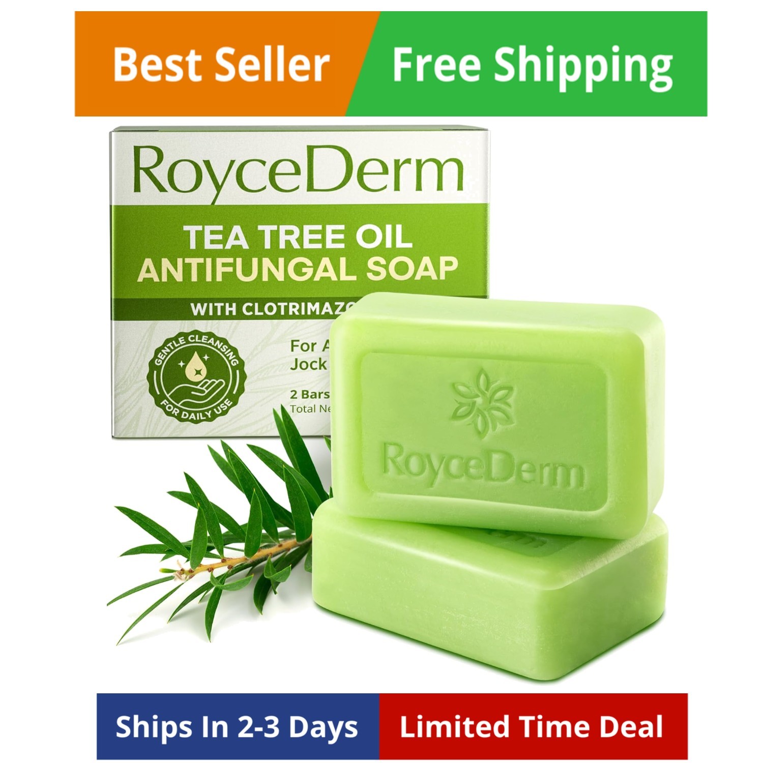 Antifungal Bar Soap – Tea Tree Oil Soap – Athlete’S Foot Treatment for Jock Itch