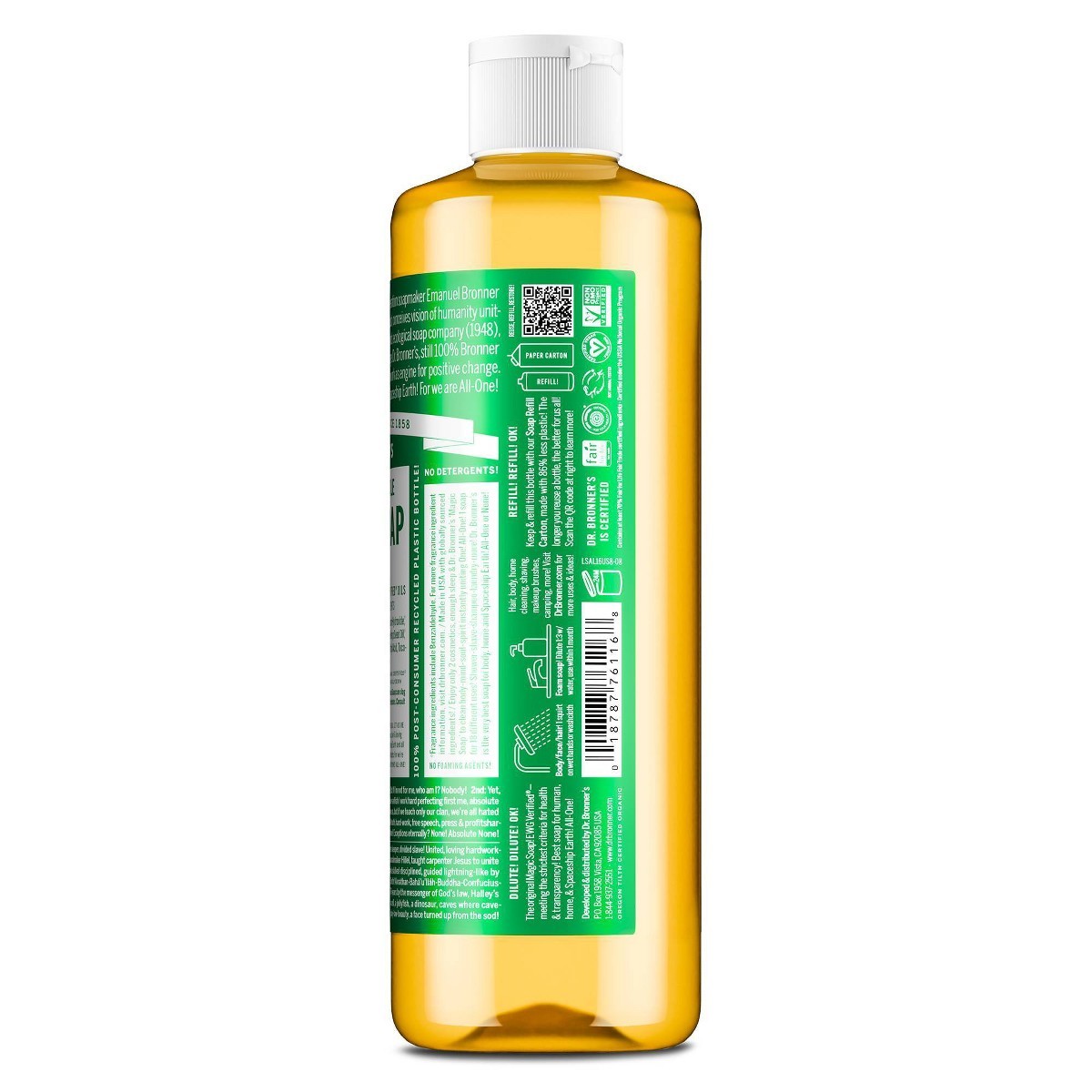 Dr. Bronner’s Magic Pure Castile Liquid Soap Bodywash – Almond – 16 fl oz