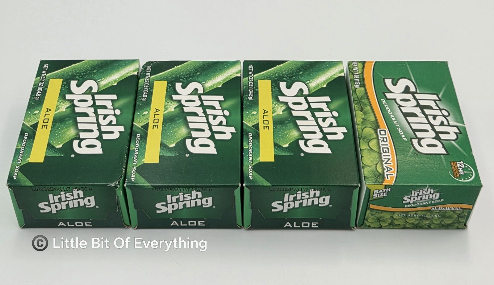 Irish Spring Deodorant Aloe (& Original) Bar Soap 4 Bars 3.75 Oz Bath Size – NOS