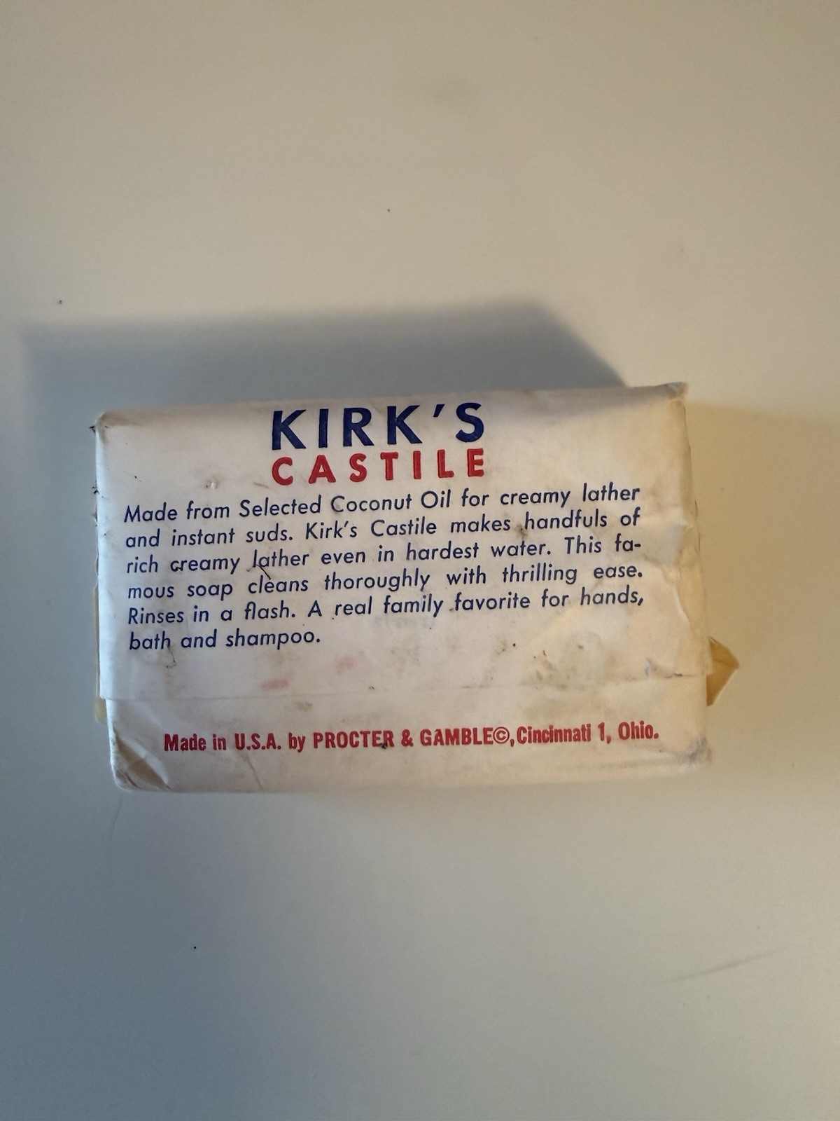 1x KIRK’S Original Coco Hardwater Castile Soap Hypoallergenic Coconut Oil Soap