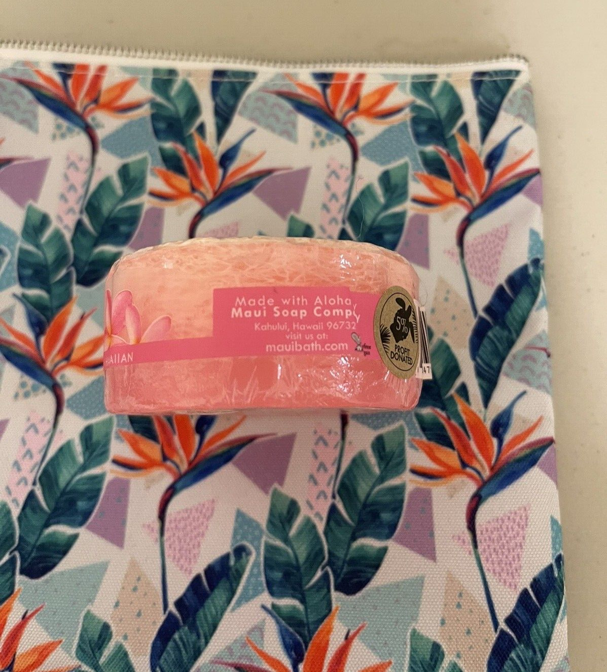 Maui Soap & Birds of Paradise Travel Pouch New