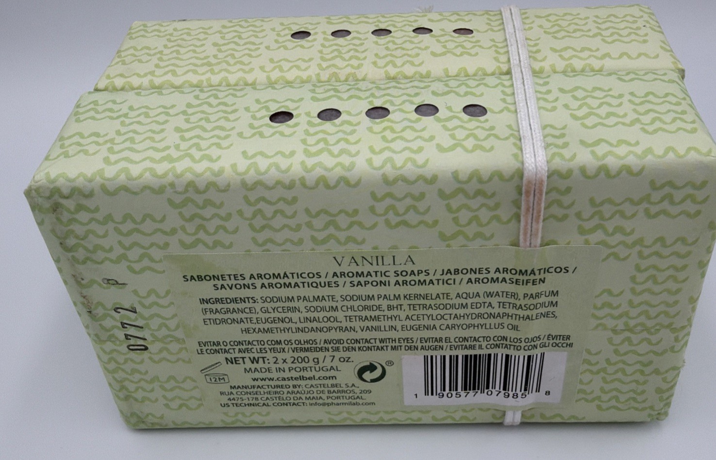 2 Pack Castelbel LTD Editions 7 Oz Bar Soap Vanilla Scented LG Made In Portugal