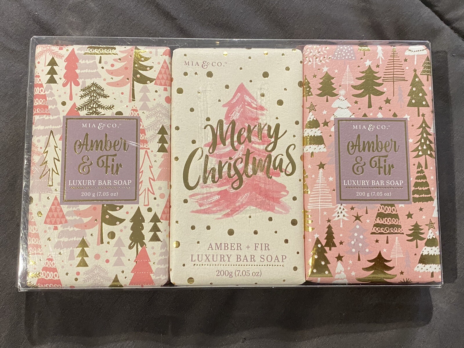 Mia & Co 3 Bars Luxury Soap 7.05oz Amber & Fir