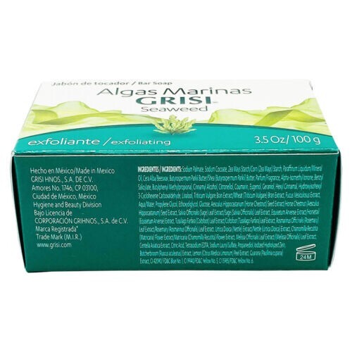 Grisi Exfoliating Seaweed Soap. Cleans Face & Body and Clears Dead Skin. 3.5 oz