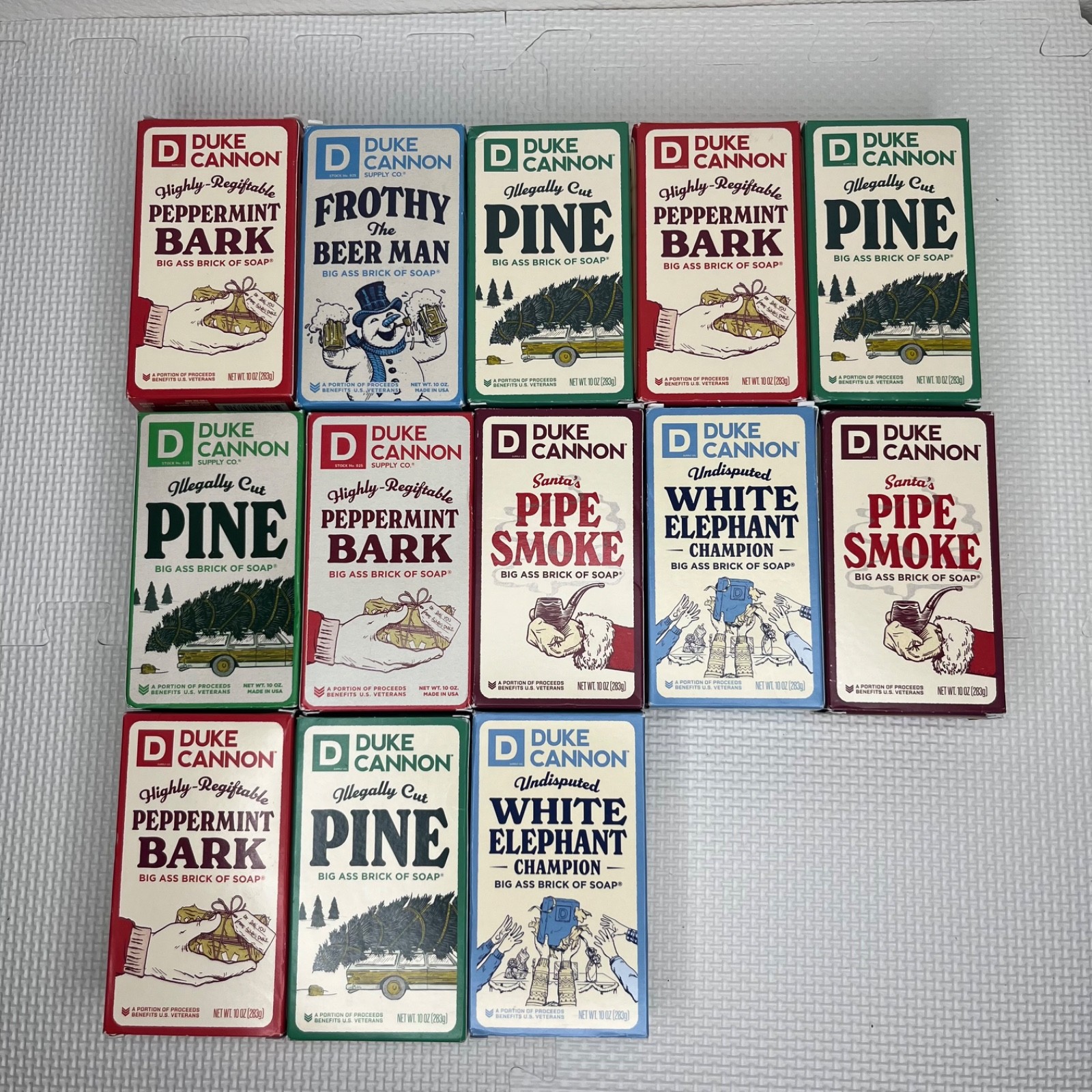 Lot of 32 Duke Cannon Big Ass Bricks of Soap 10 oz- rare/retired/seasonal NIB