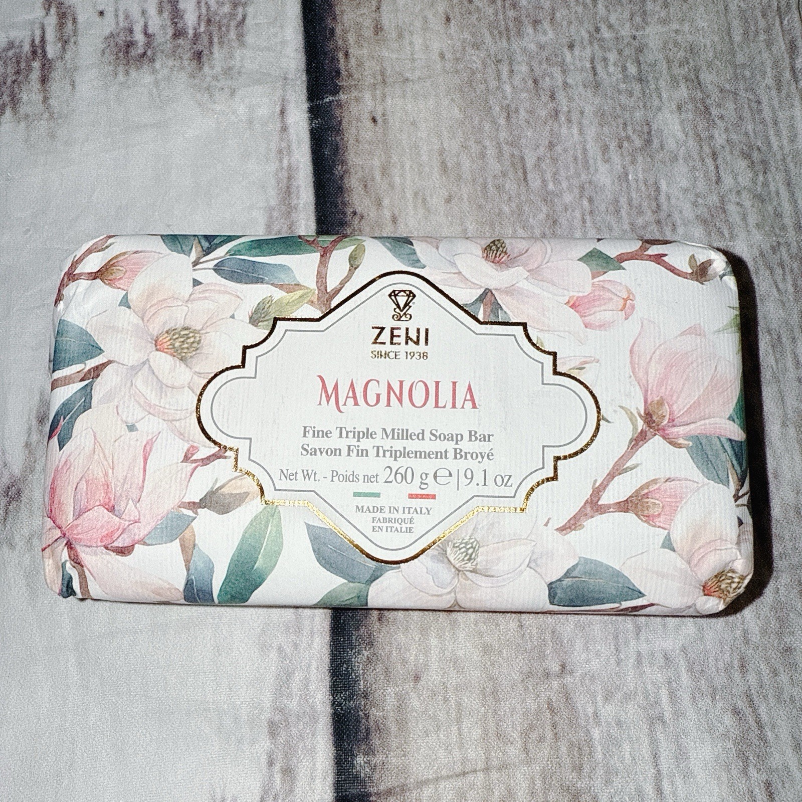 ZENI Scented Fine Triple Milled ITALIAN Soap Bar 9.1 Oz MAGNOLIA