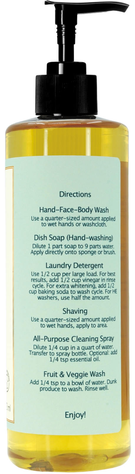 Fir Needle Liquid Castile Soap (2 pack ) – Organic Ingredients, Gentle for skin