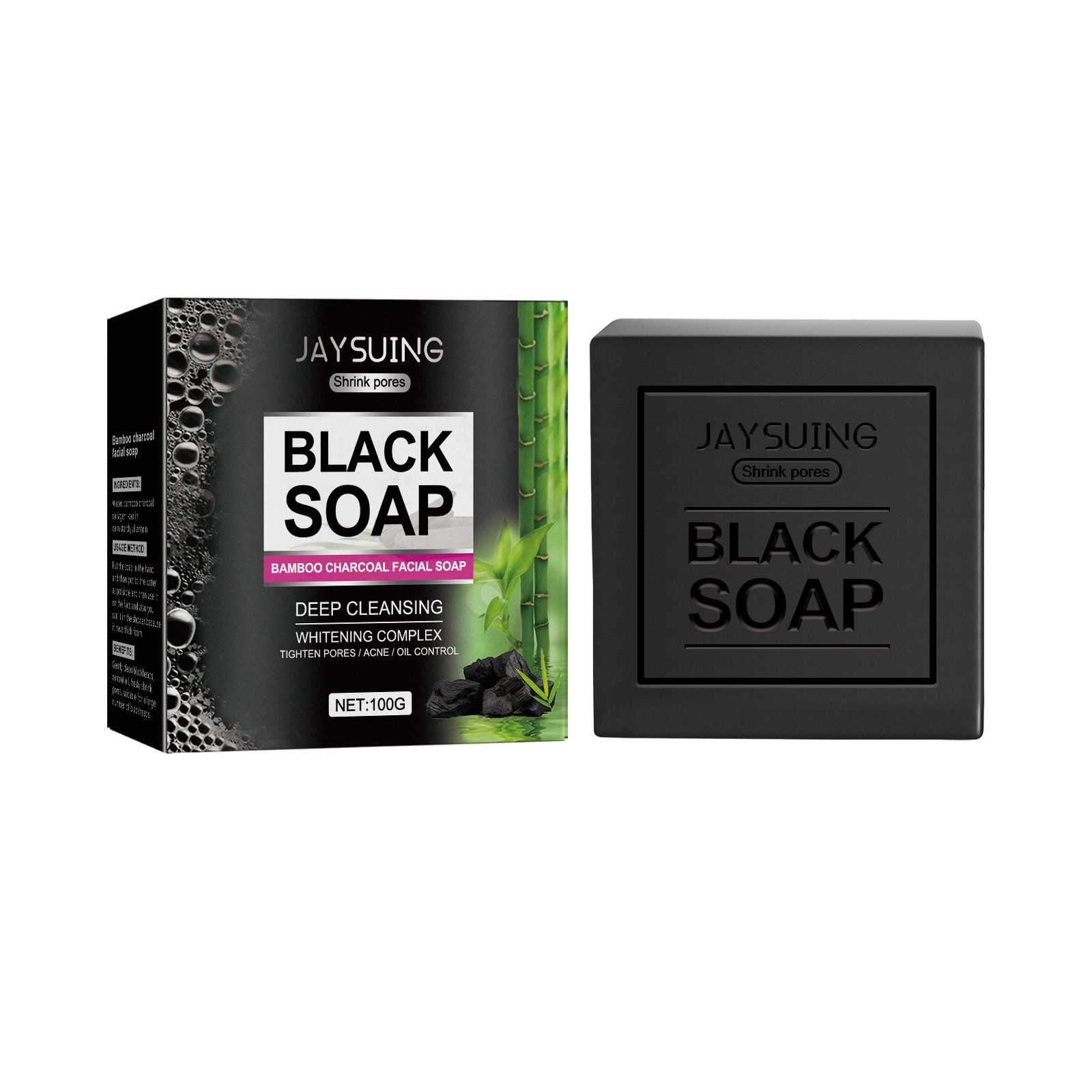 Charcoal Facial Soap for Oily Skin & Blackheads, Oil Control Brightening Bar
