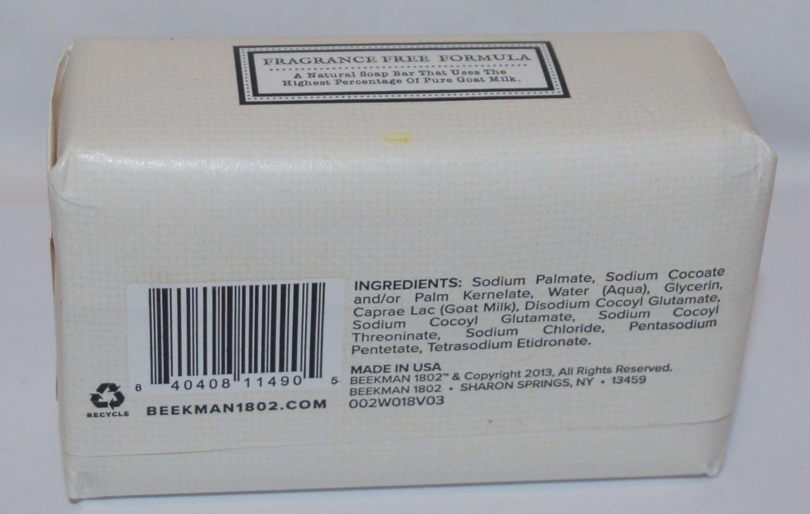 Beekman 1802 Goat Milk Soap Bar PURE Palm Size 3.5 Oz each