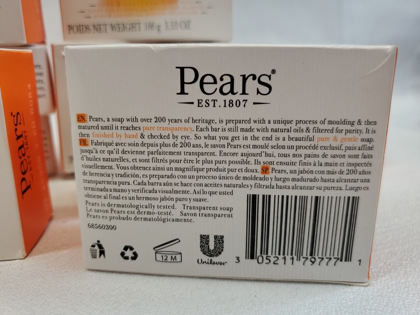 LOT of 9 Orange Pears Pure Gentle Transparent Glycerin Bar Soaps 3.53 Oz Resale