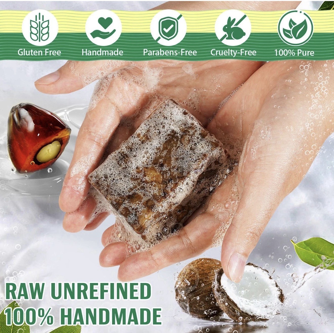RAW African Natural Original Black Soap Bar