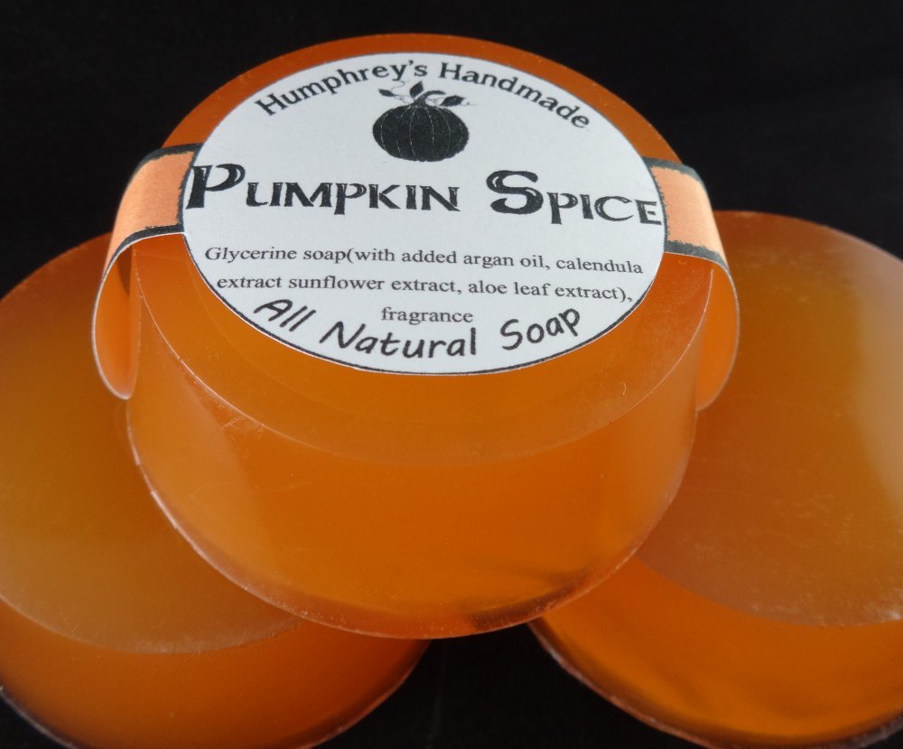 PUMPKIN SPICE Shave & Beard Wash Soap Men’s Women’s Puck Glycerin Bar Cinnamon