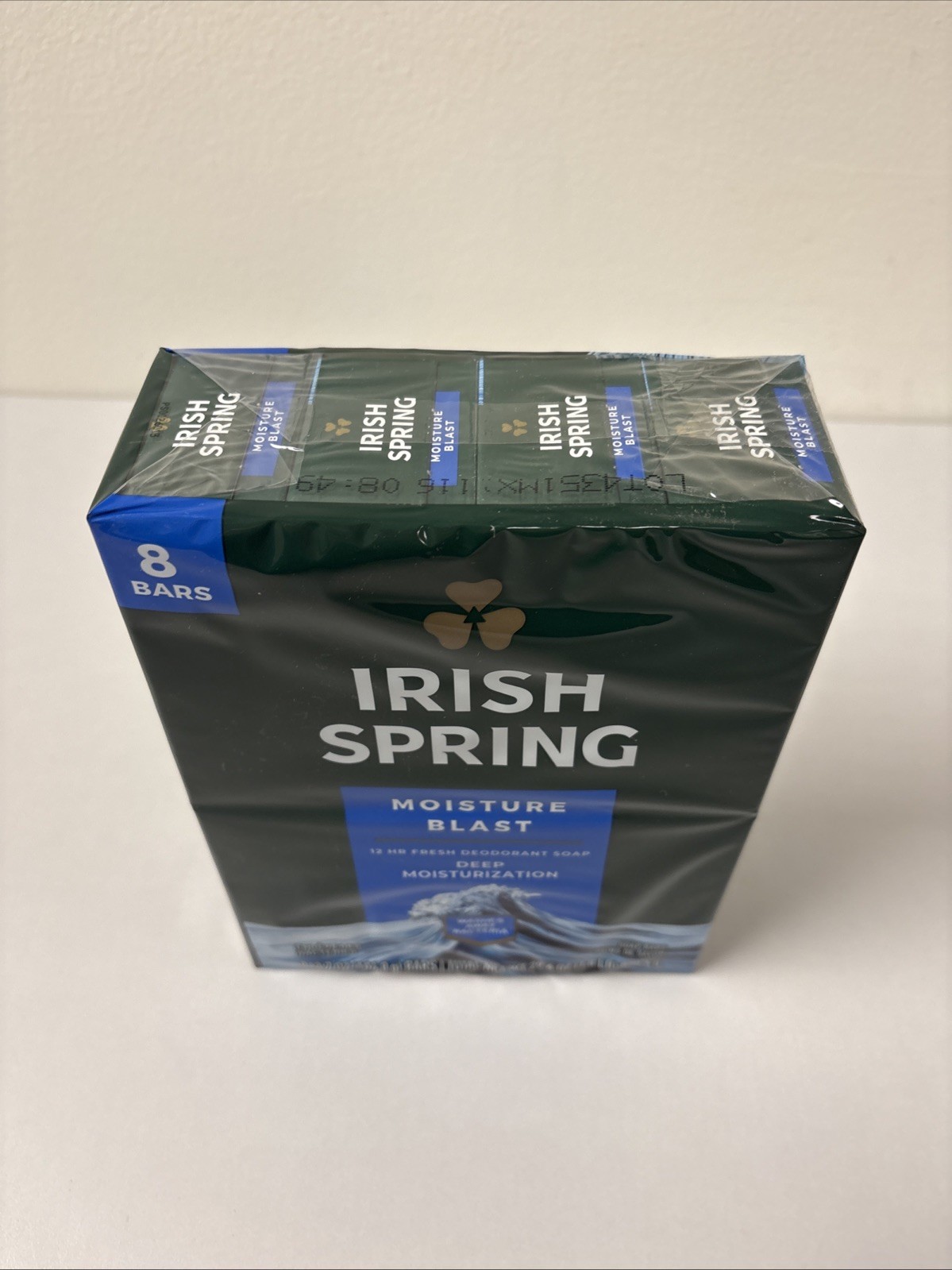 Irish Spring Deodorant Bar Soap Moisture Blast w HydroBeads 3.75oz 8 Pack B11-42