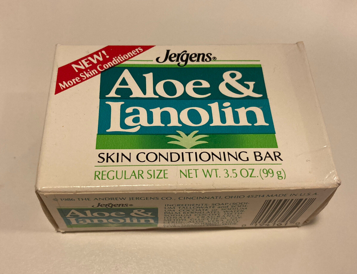 Vintage Jergens Aloe & Lanolin Skin Conditioning Soap Bar NOS 3.5 oz