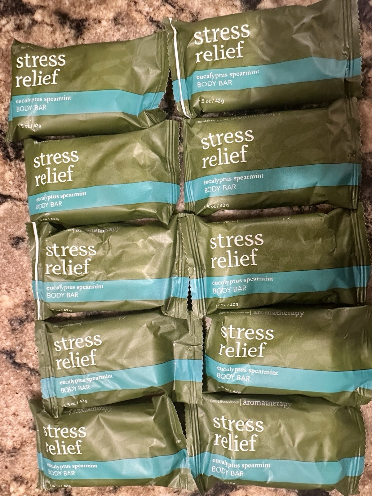 Bath and Body Works Stress Relief Eucalyptus Body Bar 1.5oz Set of 10 New