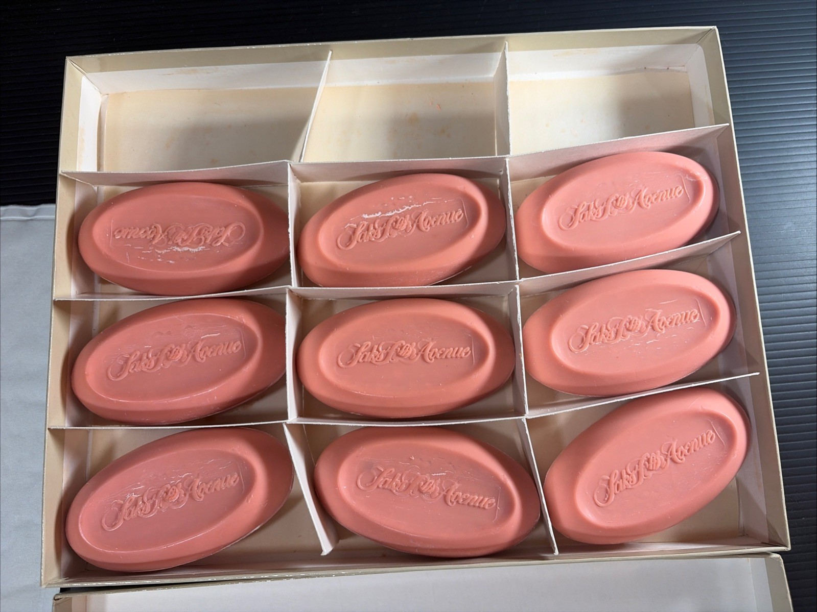 9 Vtg Soap Bars Saks Fifth Avenue Set Pink American Beauty Rose Scented