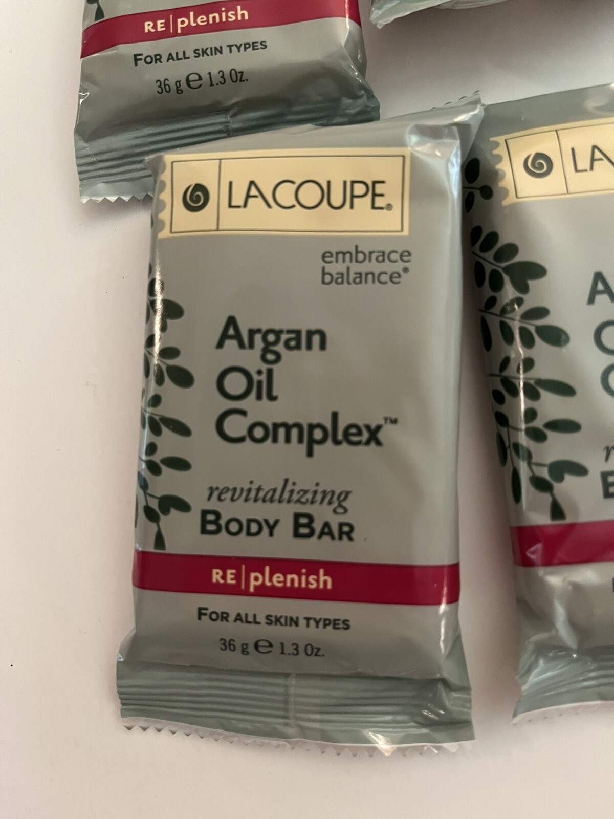 Lot (30) LaCoupe Embrace Balance Argan Oil Complex Revitalizing Body Bar 1.3oz