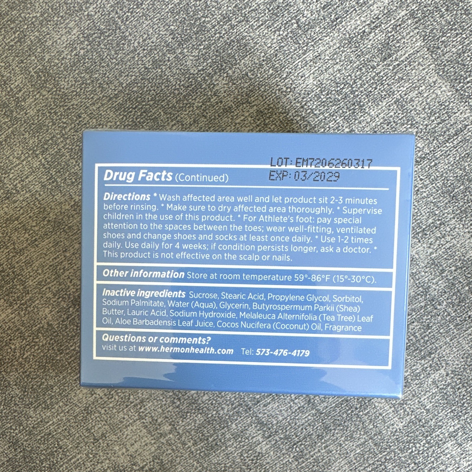 HERMON Antifungal Soap Tolnaftate 1% Tea Tree Oil, 2 Bars (8 oz/227 g)