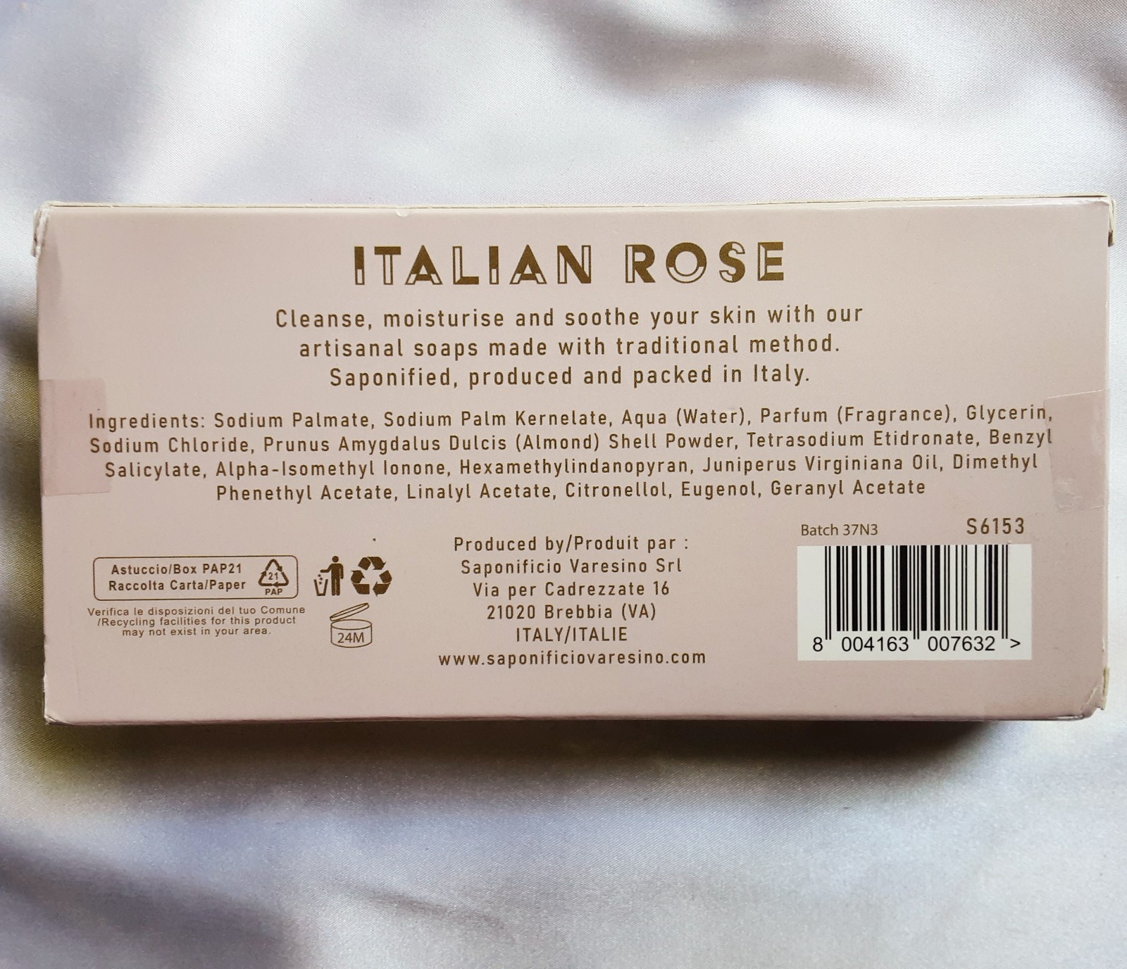Sapone Artigianale Italano Rose Scrub Soap 3 x 5.3oz