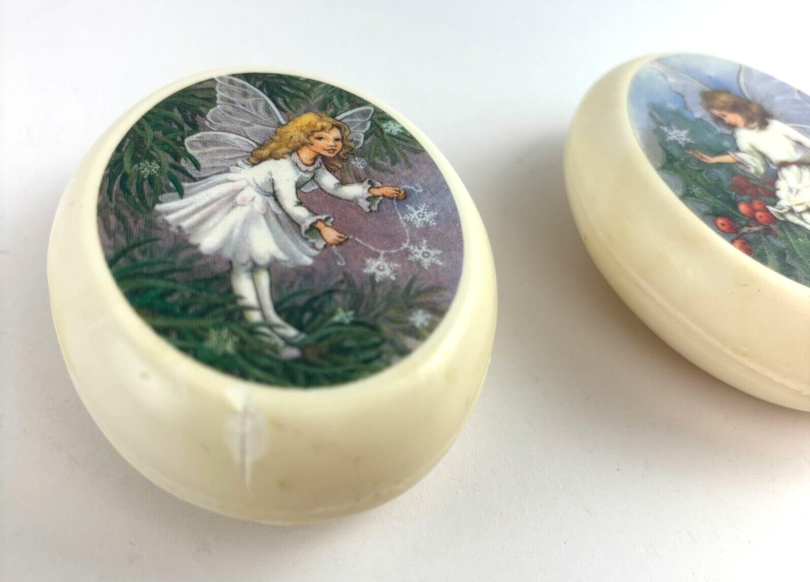 Vintage Avon Flower Fairies Decorative Soap Bars Set of 2 Collectible Oval Soaps
