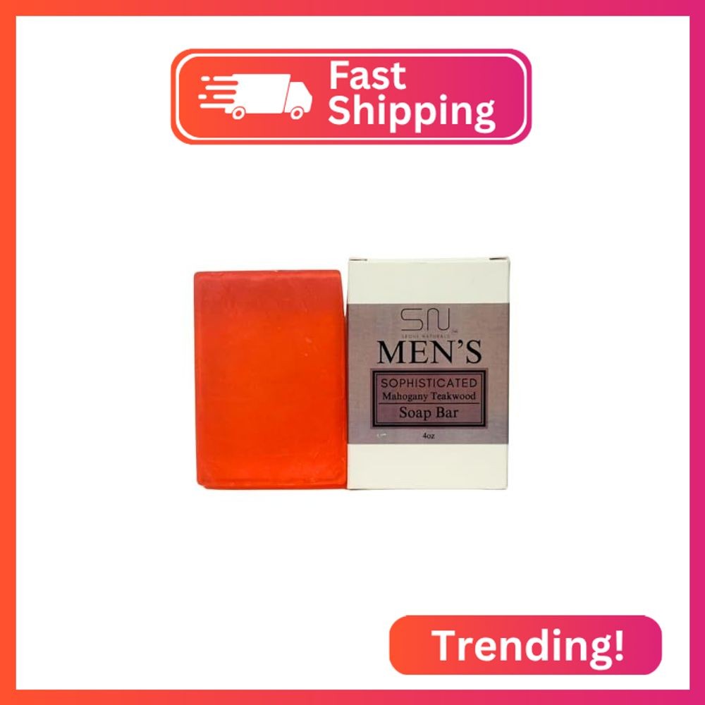 Seoul Naturals Men’s Sophisticated Mahogany Teakwood Soap Bar, k beauty, 4 oz