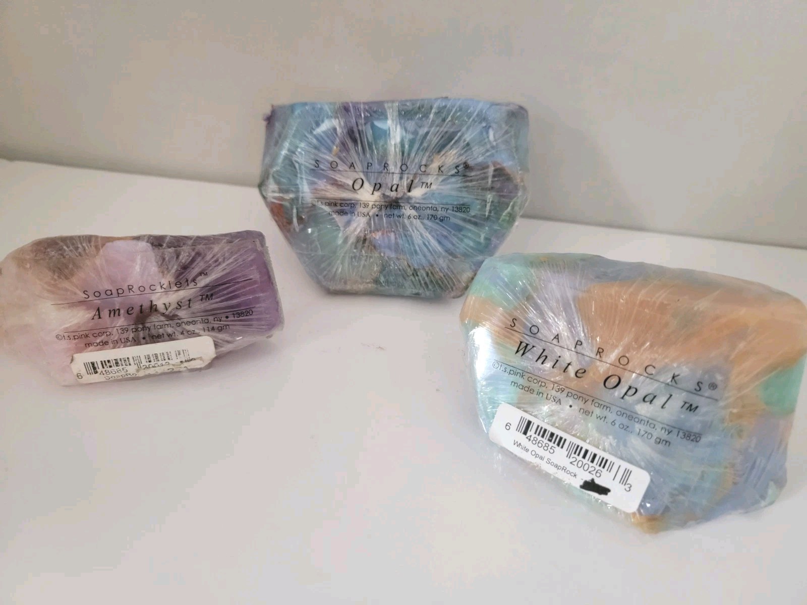 T.S. Pink Soap Rocks 4-6 oz Amethyst – White Opal – Opal 3 Set