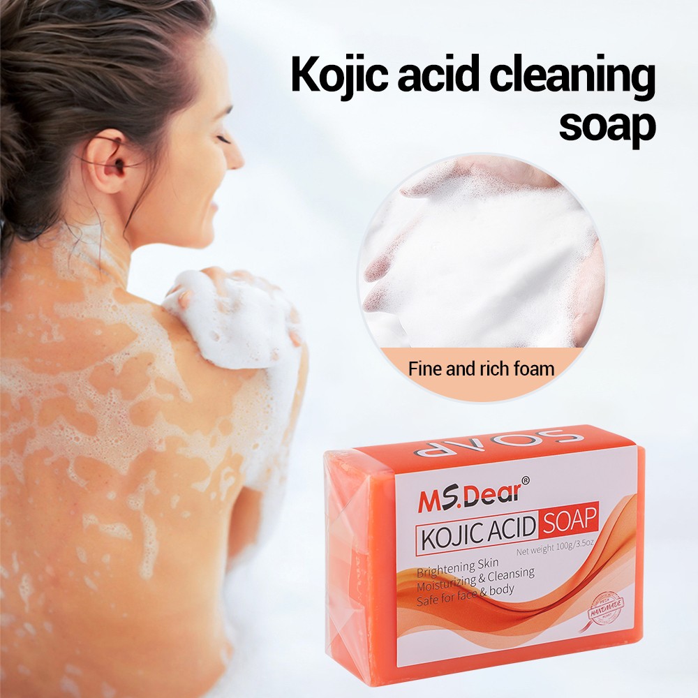 100g Hydrating Kojic Acid Soap Remove Mites Rejuvenate Whiten Body Facial Skin