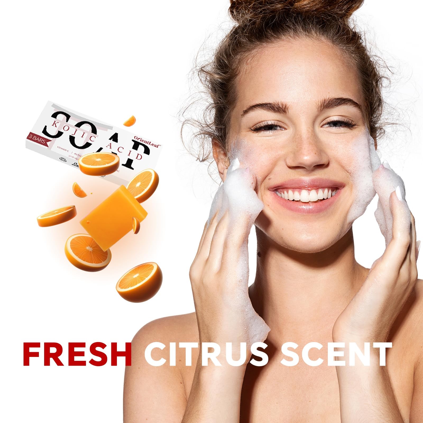 Kojic Acid Soap, Turmeric Soap Bar for Dark Spots, Fresh Citurs Scent, Gentle…