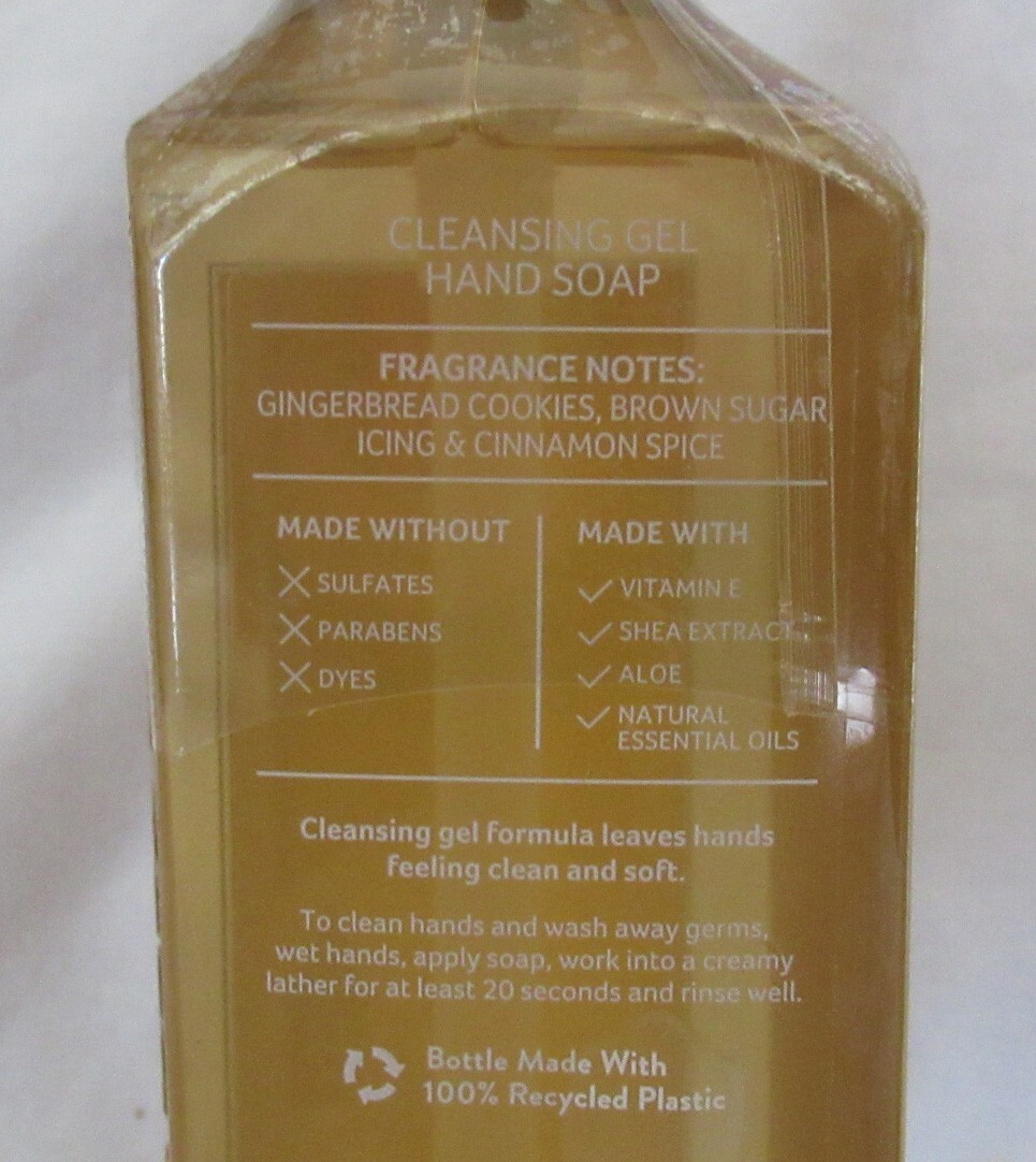 White Barn Bath & Body Works Cleansing Gel Hand Soap Lot of 2 GINGERBREAD BAKERY