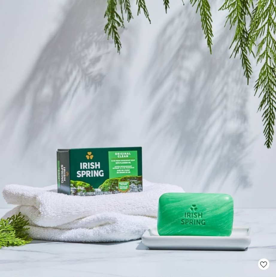 Irish Spring Original Deodorant Bar Soap 3.2 Oz Pack Of 2 Long Lasting Freshness