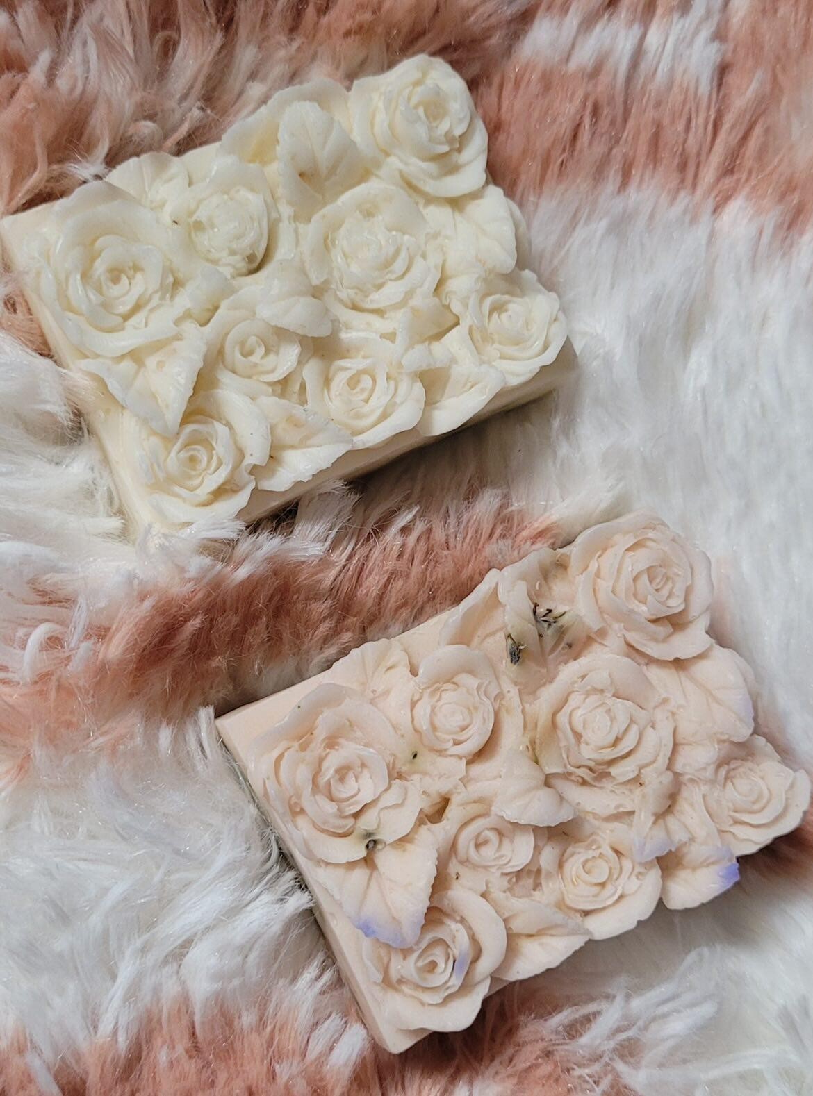 Lavender Soap, Rose Set, White & Baby Pink