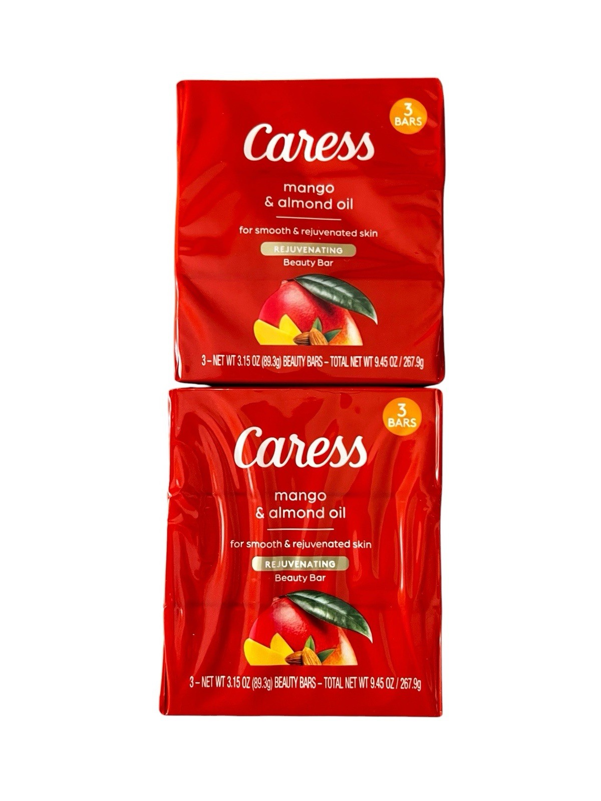 (2) 3-pack CARESS MANGO & ALMOND OIL bar soap beauty 6 Bars 3.15 oz each – HTF