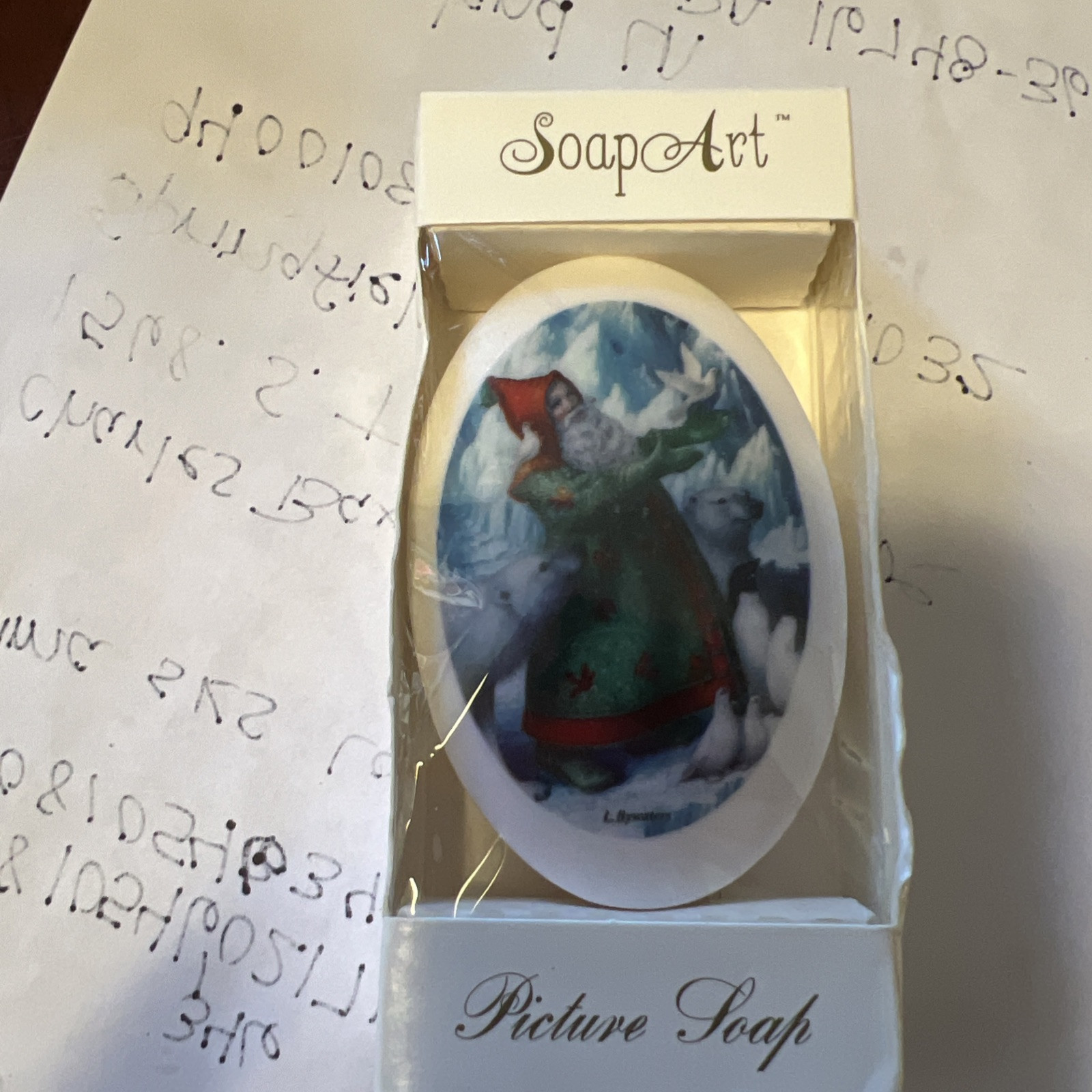 Christmas Holiday Soap Art Picture Soap Bar w/ Santa Lasting Impressions