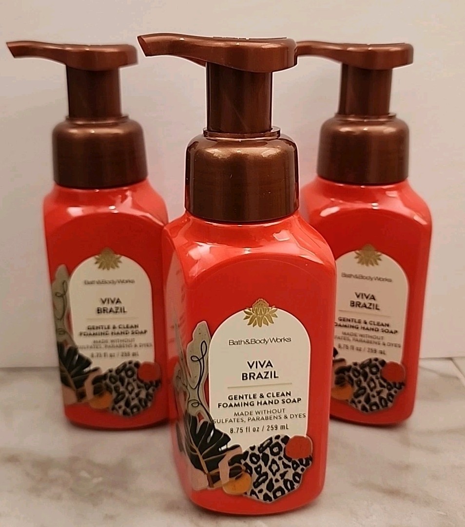 3 Pcs Set Bath & Body Works Viva Brazil Gentle & Clean Foaming Hand Soap New