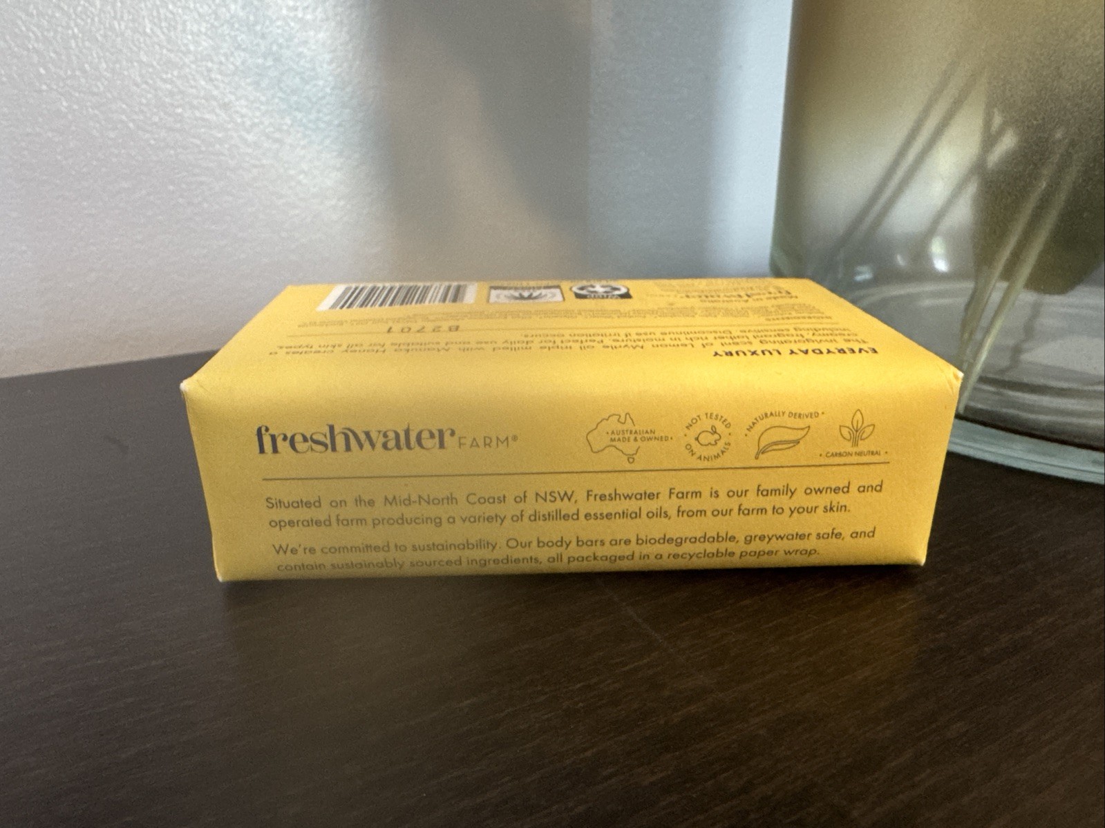 Freshwater Farm Australia Castile Bar Soap Lemon Myrtle Oil + Manuka Honey
