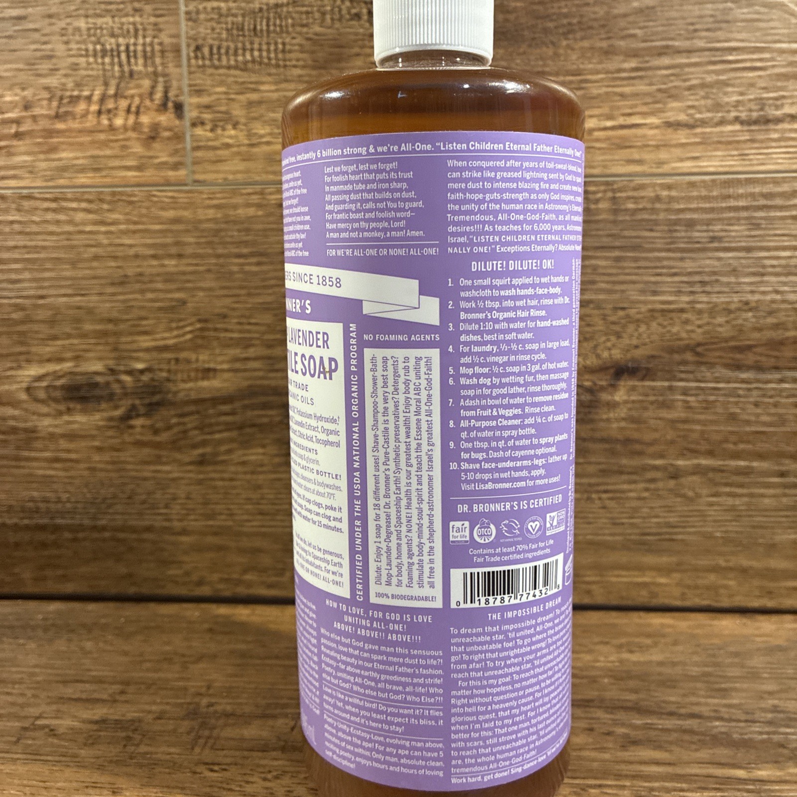 Dr. Bronner’s Magic Soaps Liquid Castile Soap Lavender 32 Oz