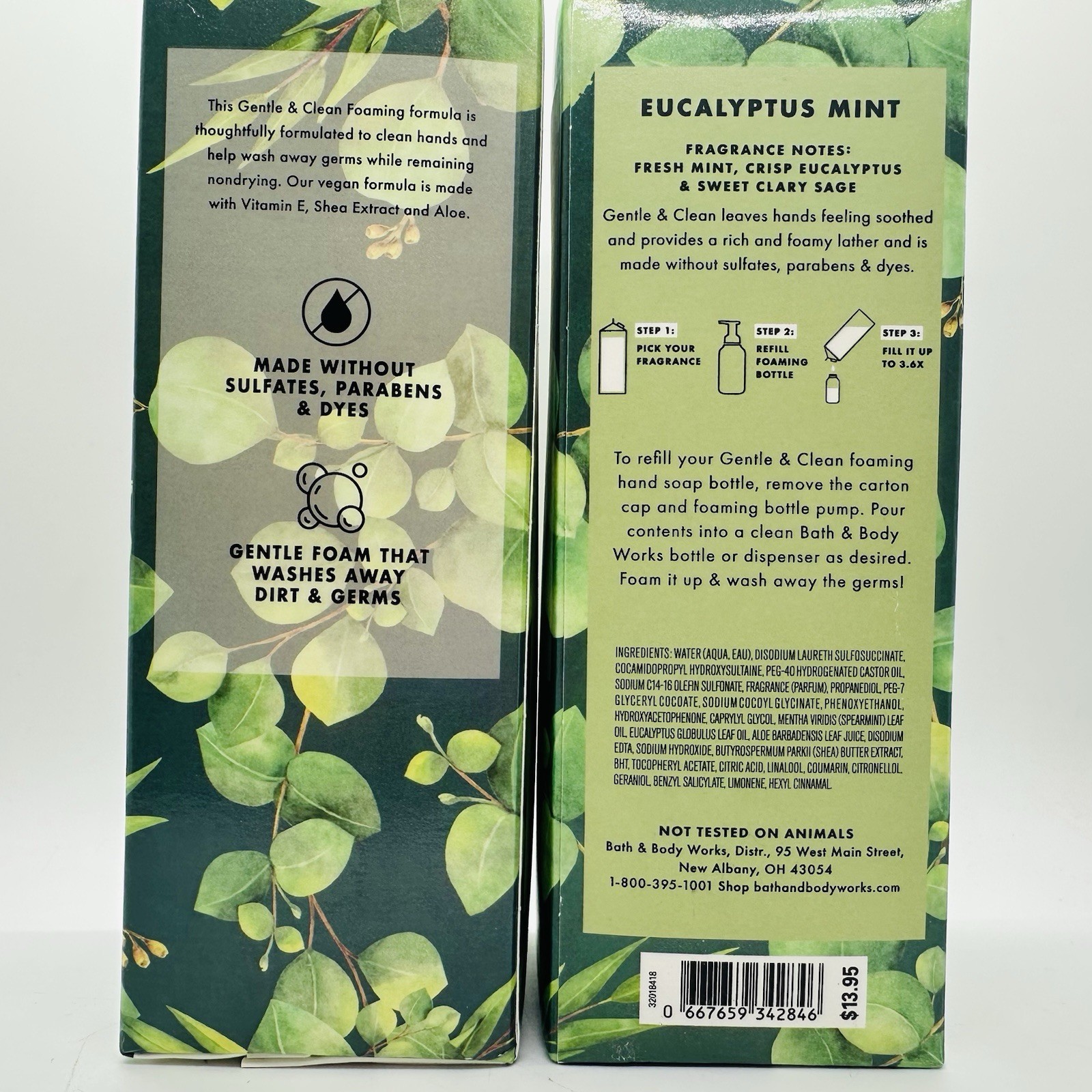 2/PACK BATH & BODY WORKS EUCALYPTUS MINT FOAMING HAND SOAP REFILL 32oz