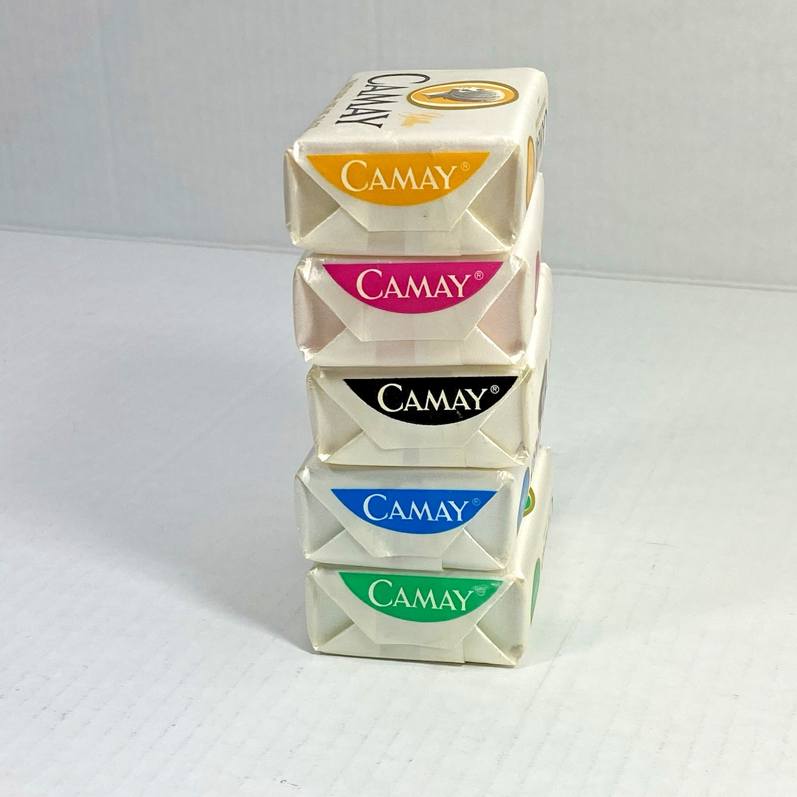 NOS 5 Vintage Camay Beauty Bar Soap Cold Cream Pink Yellow Green Blue White 3.5